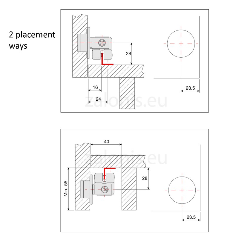 FOLDING CLOSET MECHANISM m.033 / ACCESSORY SET 