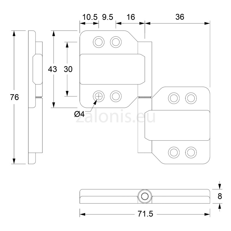 MEDIUM FOLDING HINGE MECHANISM m.033 FOLDING CABINET DOORS SYSTEM m.033