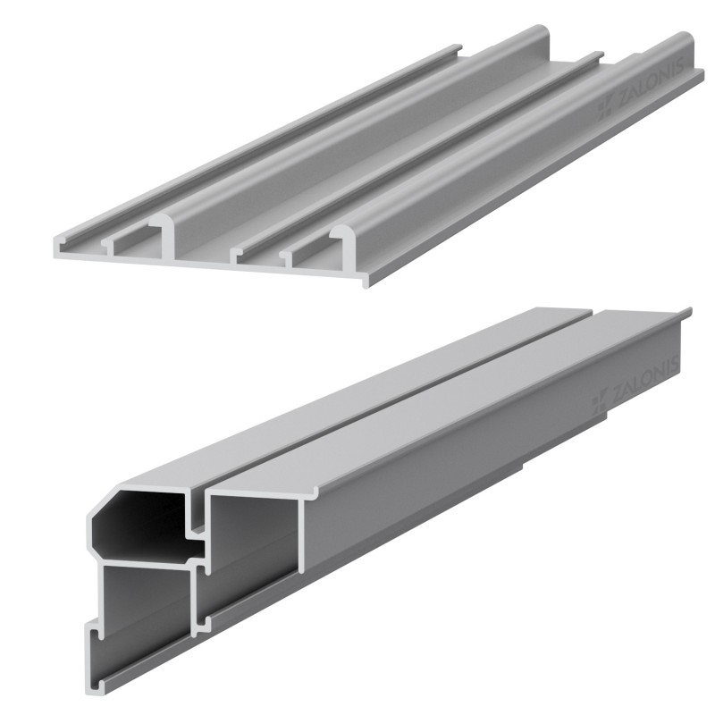 SET UPPER/BOTTOM ALUMINIUM TRACKS  m.213 SLIDING SYSTEM m.213 - 80kg