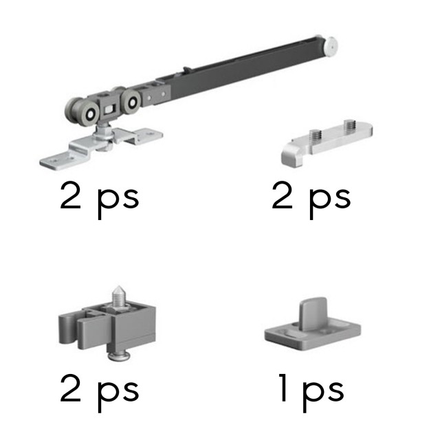 M. 149 MECHANISM SET ACCESORIES 80Kg PER DOOR / WITH BRAKE