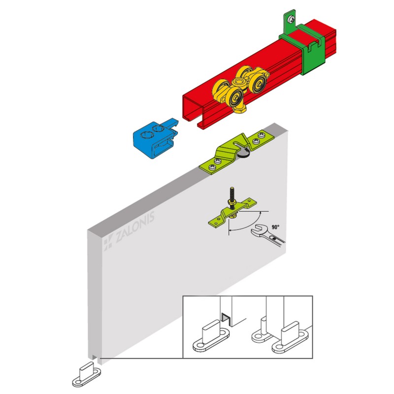SET FOR RAIL SYSTEM STANDARD / 100Kg/DOOR