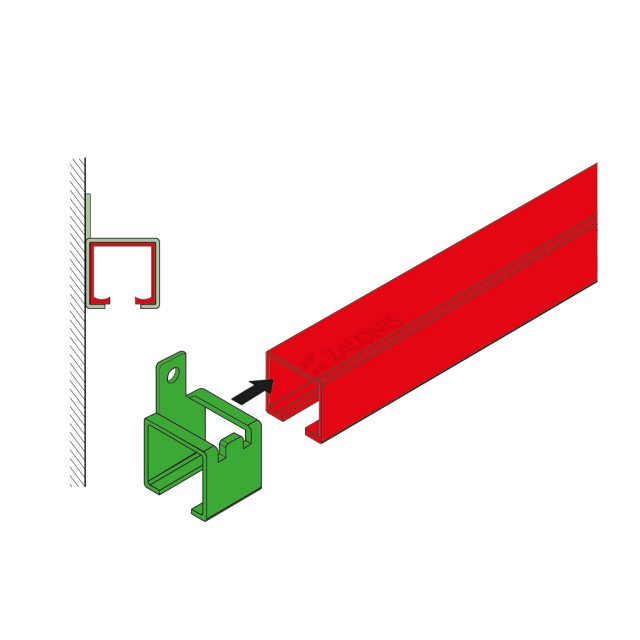 WALL SUPPORT FOR RAIL STANDARD