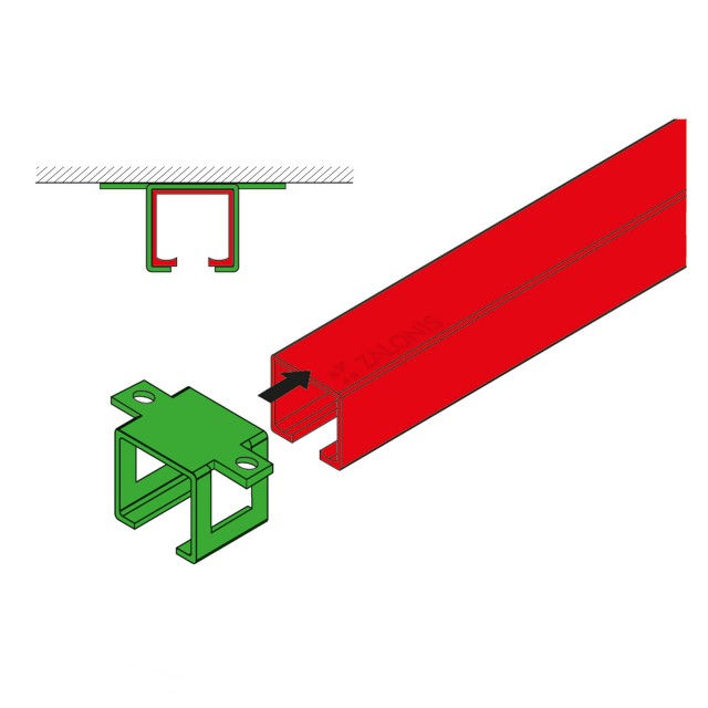 CEILING SUPPORT FOR RAIL STANDARD