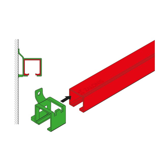 WALL SUPPORT FOR RAIL STANDARD / WITH SPACER