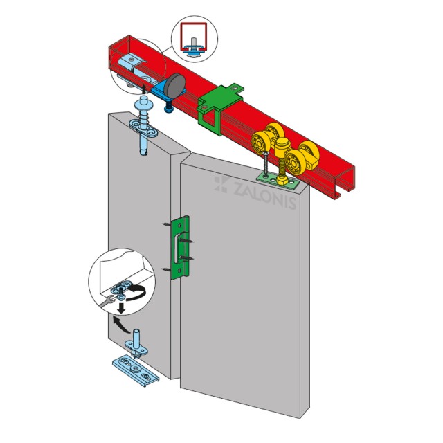 SET m.426 FOR FOLDING RAIL SYSTEM STANFOLD / 40Kg/LEAF
