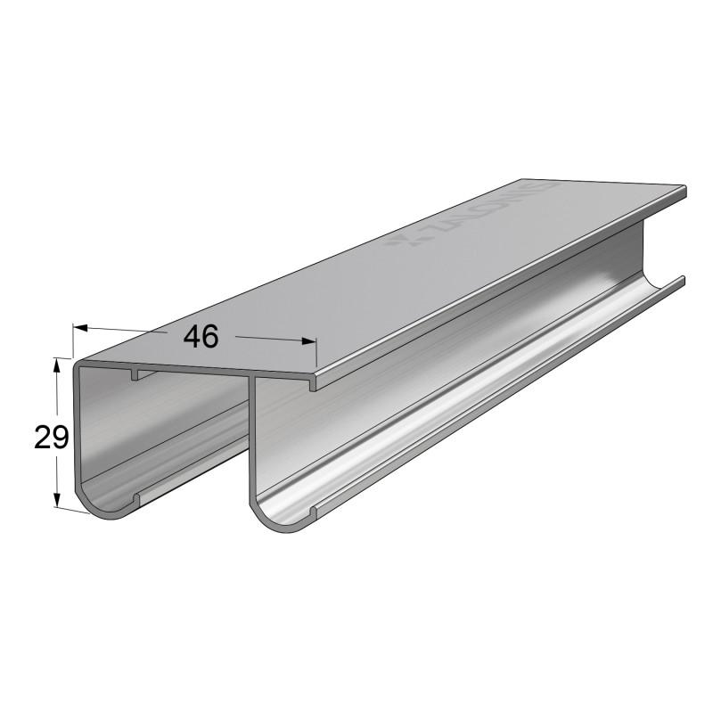 ALUMINIUM RAIL UNIFUTURE m.027 / DOUBLE / RAW CABINET SLIDING DOORS m.027 / 50Kg