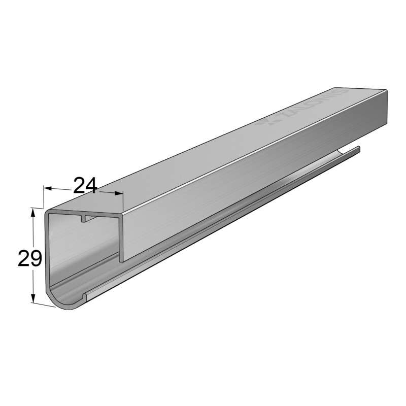 ALUMINIUM RAIL UNIFUTURE m.027 / SINGLE / RAW CABINET SLIDING DOORS m.027 / 50Kg