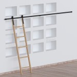 LIBRARY LADDER BARN RAIL 200cm/300cm BLACK D.70