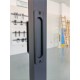 BARN DOOR SET WITH RAIL / GLASS / BLACK / 213.5x91.4 cm