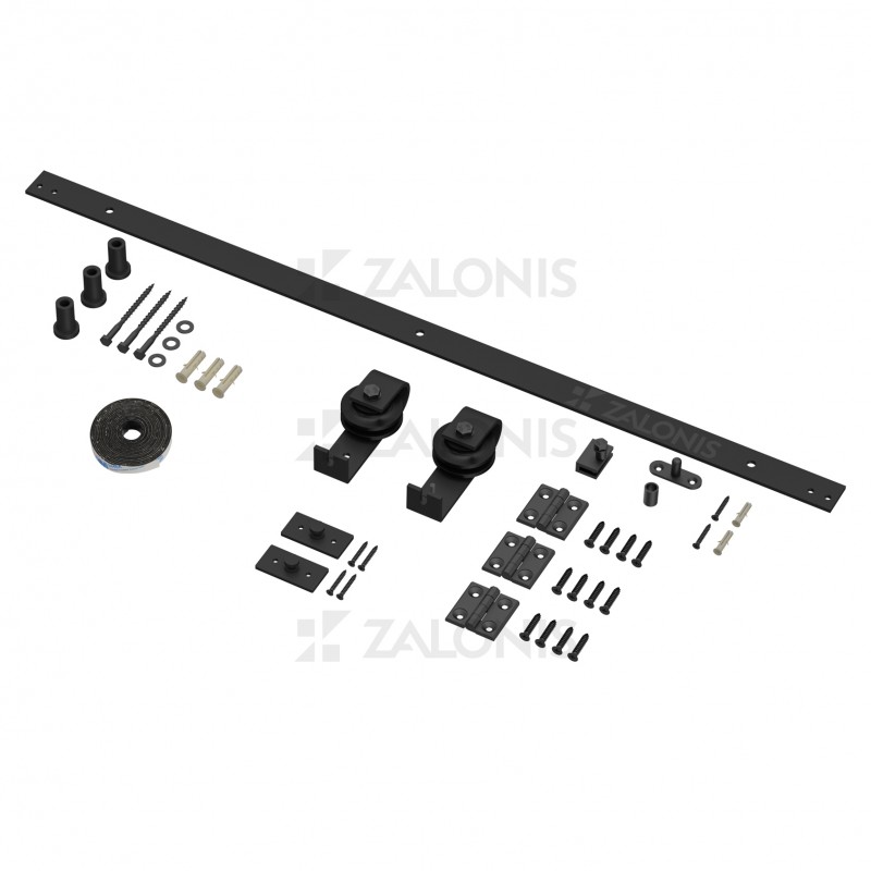 BIFOLD SLIDING BARN DOOR RAIL 100cm / BLACK / D.70