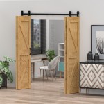 BIFOLD SLIDING BARN DOOR RAIL 200cm [4 LEAFS]/ BLACK / D.70