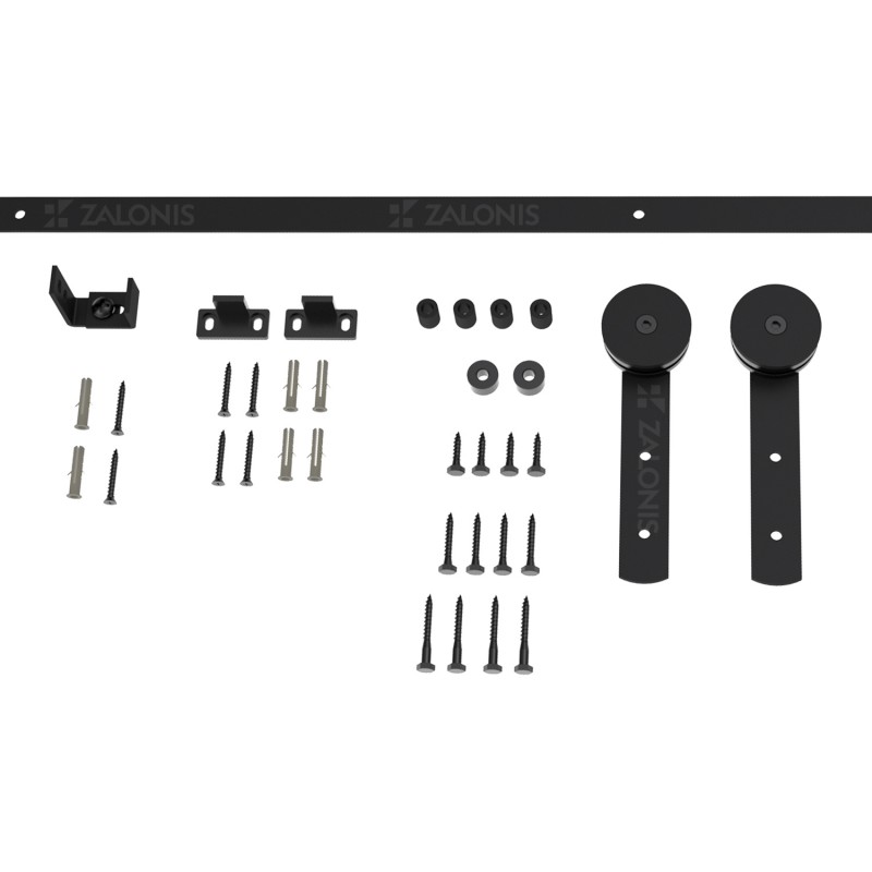 FURNITURE SLIDING BARN DOOR RAIL 152cm / BLACK / D.54