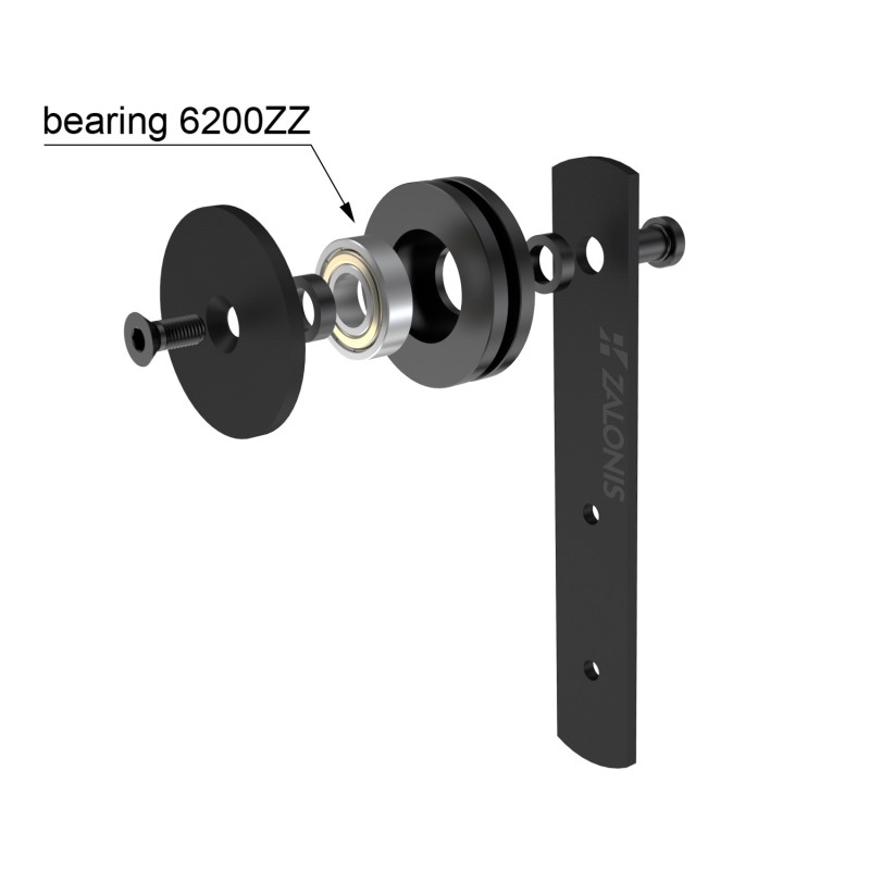 FURNITURE SLIDING BARN DOOR RAIL 152cm / BLACK / D.54