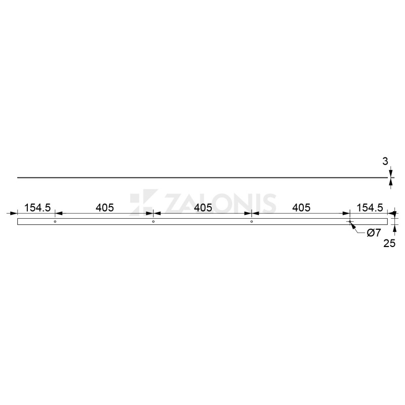 FURNITURE SLIDING BARN DOOR RAIL 152cm / BLACK / D.54
