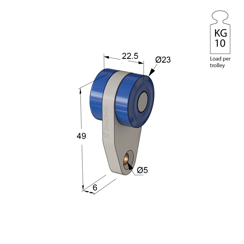 SINGLE SLIDING RAIL ROLLER H21