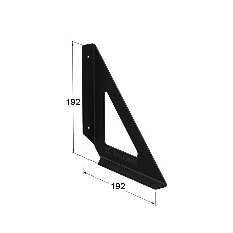 DELTA SHELF BRACKET m.303 / 192x192x25 / BLACK