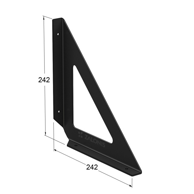 DELTA SHELF BRACKET m.303 / 242x242x25 / BLACK