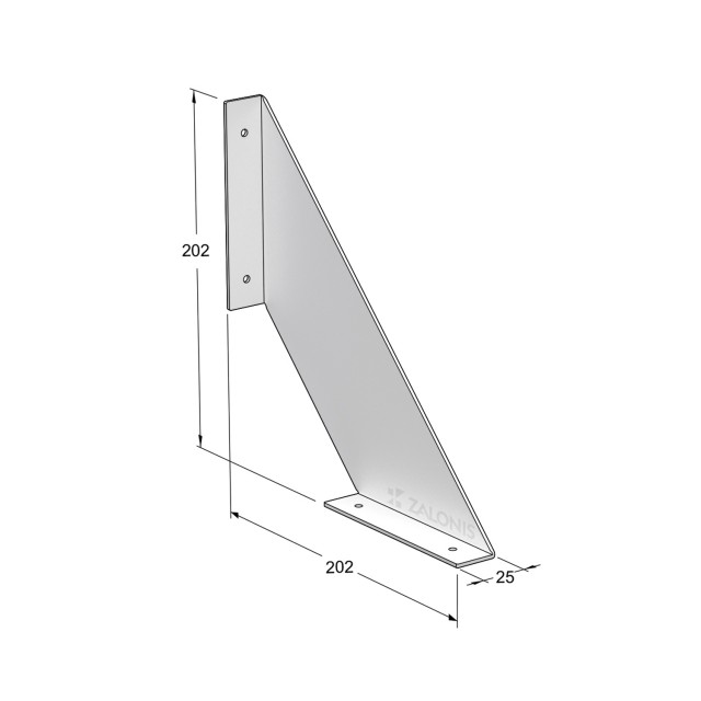 DELTA SHELF BRACKET m.308 / 202x202x25 / WHITE