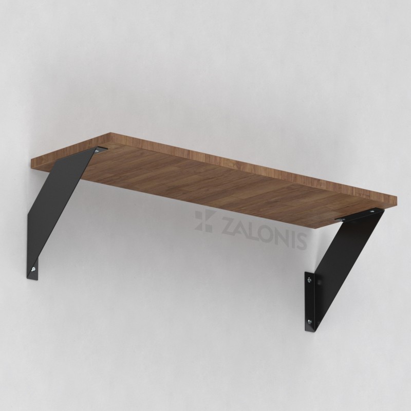 DELTA SHELF BRACKET m.308 / 202x202x25 / BLACK