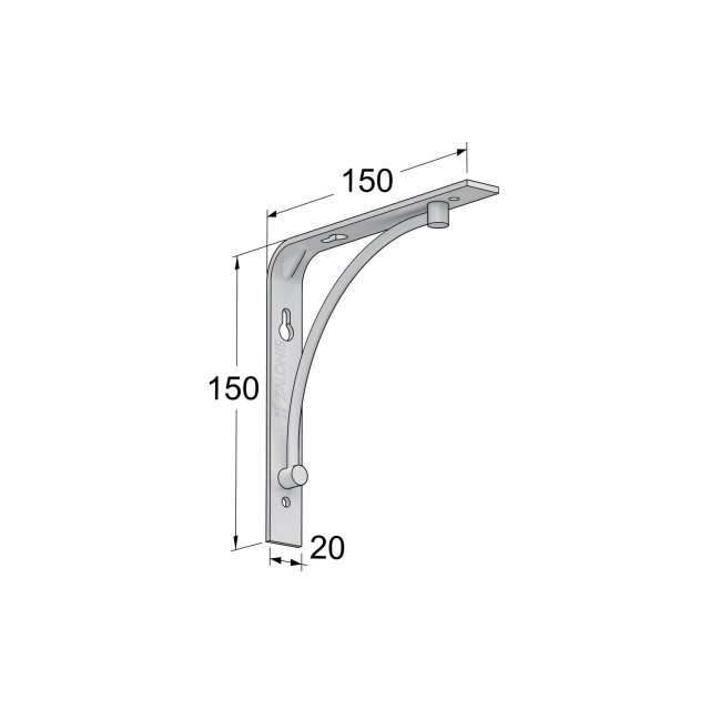 SHELF BRACKET m.211 / 150x150x20mm / WHITE