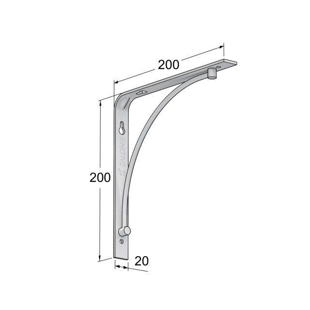 SHELF BRACKET m.211 / 200x200x20mm / WHITE