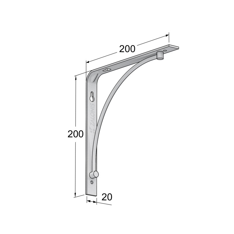 SHELF BRACKET m.211 / 200x200x20mm / WHITE