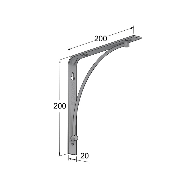 SHELF BRACKET m.211 / 200x200x20mm / GRAY