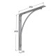 SHELF BRACKET m.211 / 250x250x20mm / GRAY