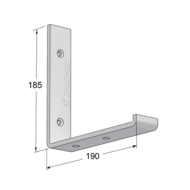 SHELF BRACKET m.340 / 190x185mm / WHITE