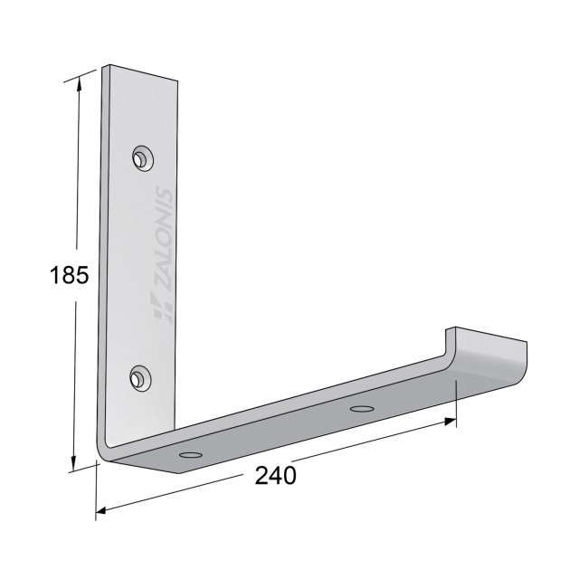 SHELF BRACKET m.340 / 240x185mm / WHITE