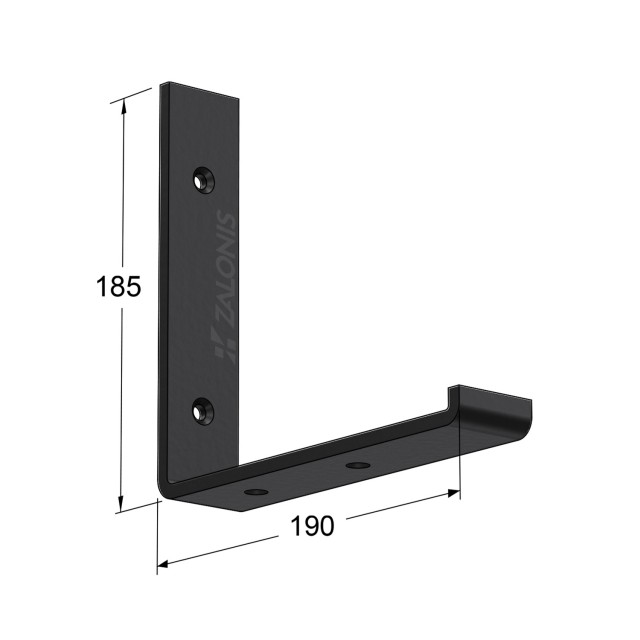 SHELF BRACKET m.340 / 190x185mm / BLACK