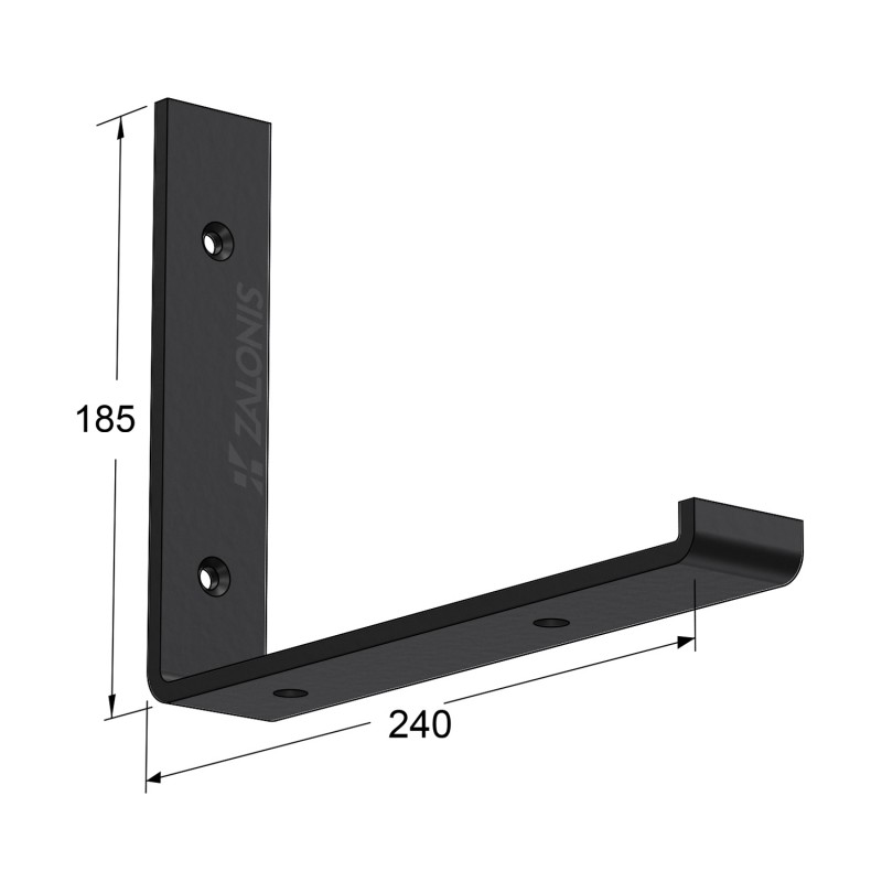 SHELF BRACKET m.340 / 240x185mm / BLACK