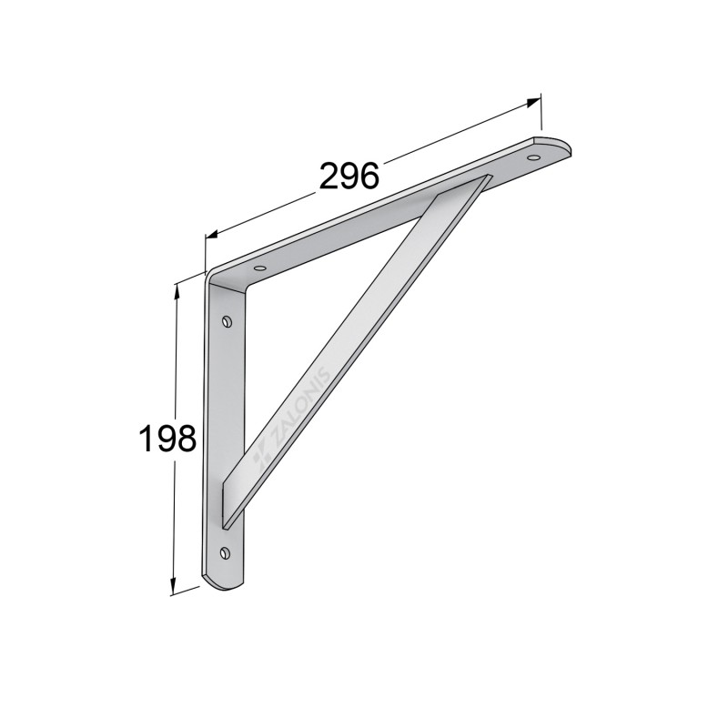 HEAVY DUTY SHELF BRACKET 300x200mm / 260kg / WHITE