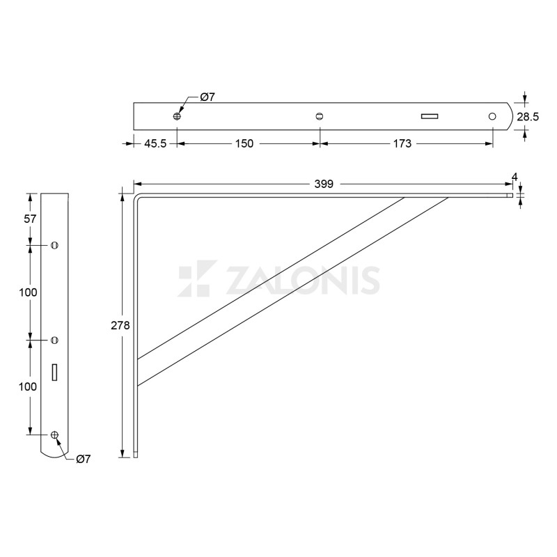 ΓΩΝΙΑ Β.Τ. 400x280mm / 225kg / ΛΕΥΚΟ ΓΩΝΙΕΣ ΡΑΦΙΩΝ ΒΑΡΕΩΣ ΤΥΠΟΥ