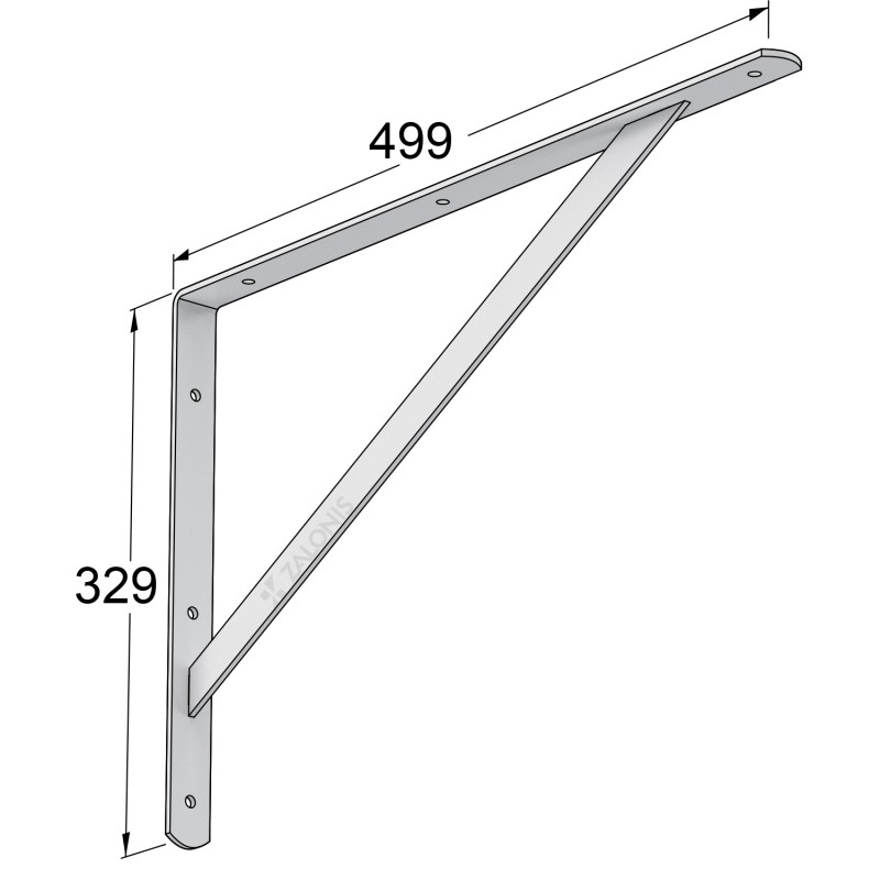 HEAVY DUTY SHELF BRACKET 500x325mm / 185kg / WHITE