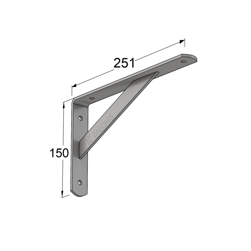 ΓΩΝΙΑ Β.Τ. 250x150mm / 320kg / ΓΚΡΙ