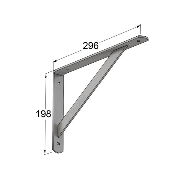 HEAVY DUTY SHELF BRACKET 300x200mm / 260kg / GRAY