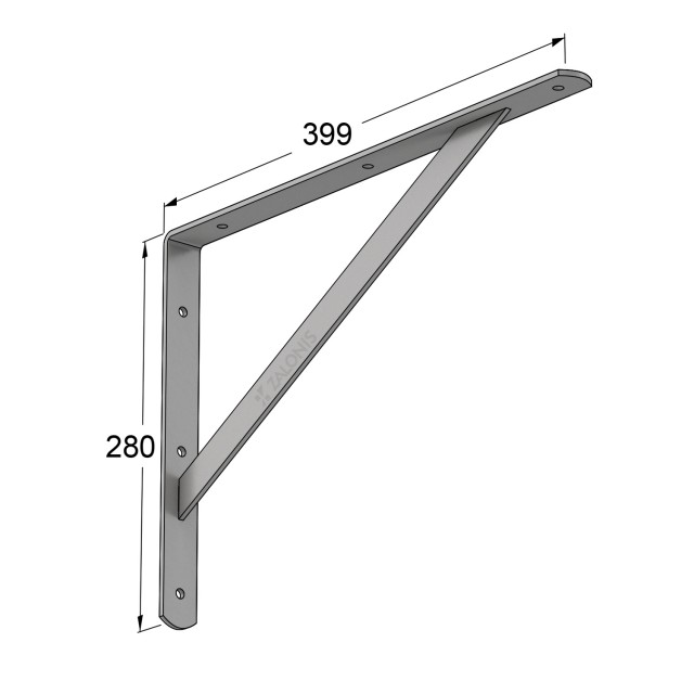 HEAVY DUTY SHELF BRACKET 400x280mm / 225kg / GRAY