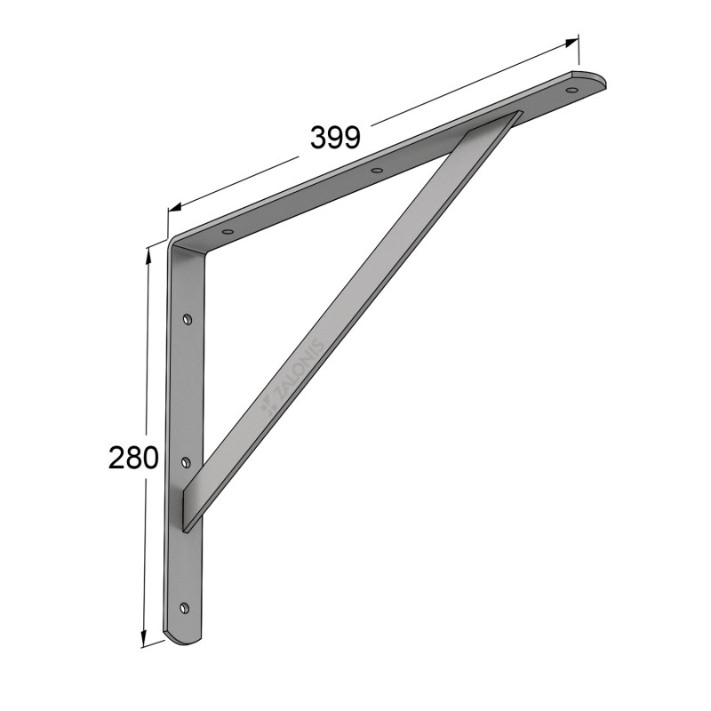 HEAVY DUTY SHELF BRACKET 400x280mm / 225kg / GRAY HEAVY DUTY SHELF BRACKETS