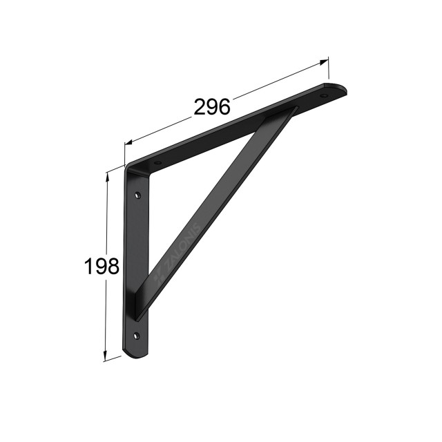 HEAVY DUTY SHELF BRACKET 300x200mm / 260kg / BLACK