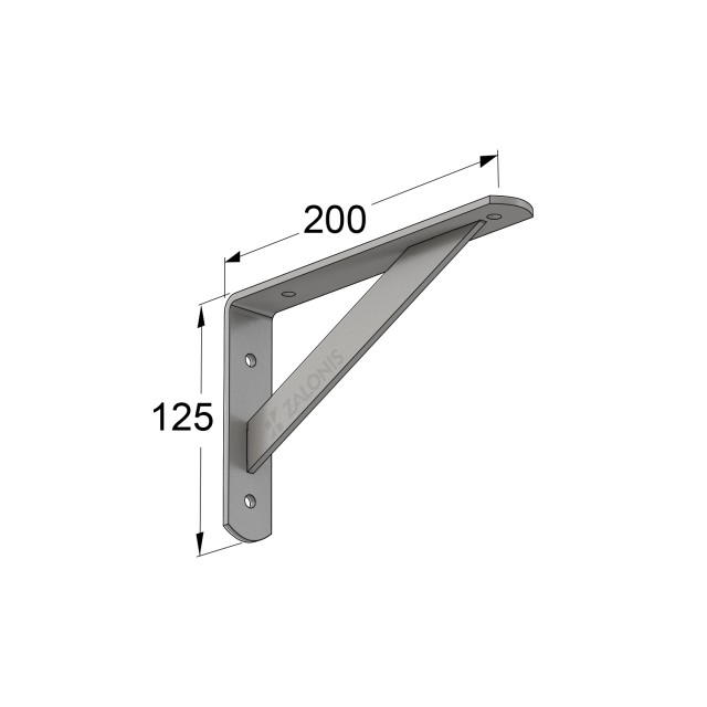 HEAVY DUTY SHELF BRACKET 200x125mm / 320kg / GREY