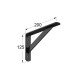 HEAVY DUTY SHELF BRACKET 200x125mm / 320kg / BLACK