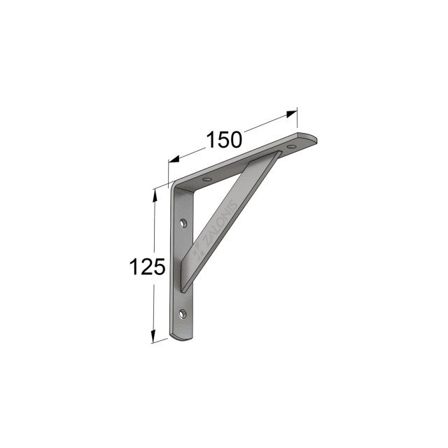 HEAVY DUTY SHELF BRACKET 150x125mm / 320kg / GREY