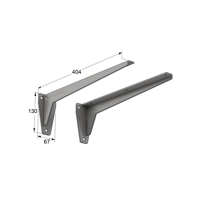 HEAVY DUTY SHELF BRACKET m.380 / 404x130mm / 150kg/PAIR / GRAY