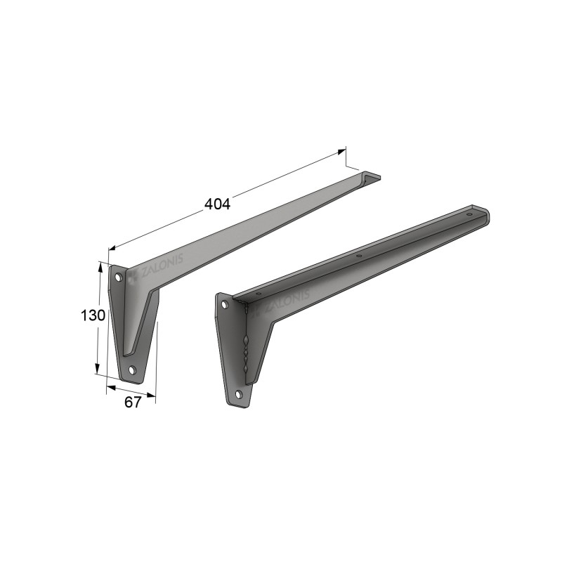 ΓΩΝΙΑ Β.Τ. m.380 / 404x130mm / 150kg/ΖΕΥΓΑΡΙ / ΓΚΡΙ ΓΩΝΙΑ Β.Τ. m.380 / 404x130mm / 150kg/ΖΕΥΓΑΡΙ / ΓΚΡΙ