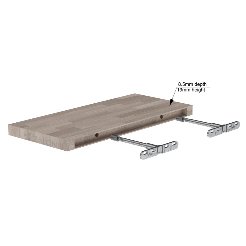 FLOATING SHELF BRACKET D.14x150 \ ADJUSTABLE CONCEALED SHELF BRACKETS