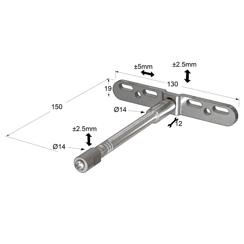 FLOATING SHELF BRACKET D.14x150 \ ADJUSTABLE CONCEALED SHELF BRACKETS