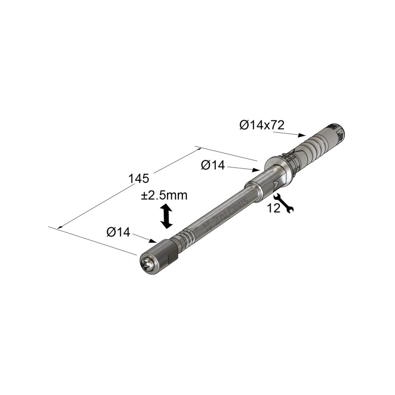 FLOATING SHELF BRACKET WITH UPAT D.14x145 \ ADJUSTABLE