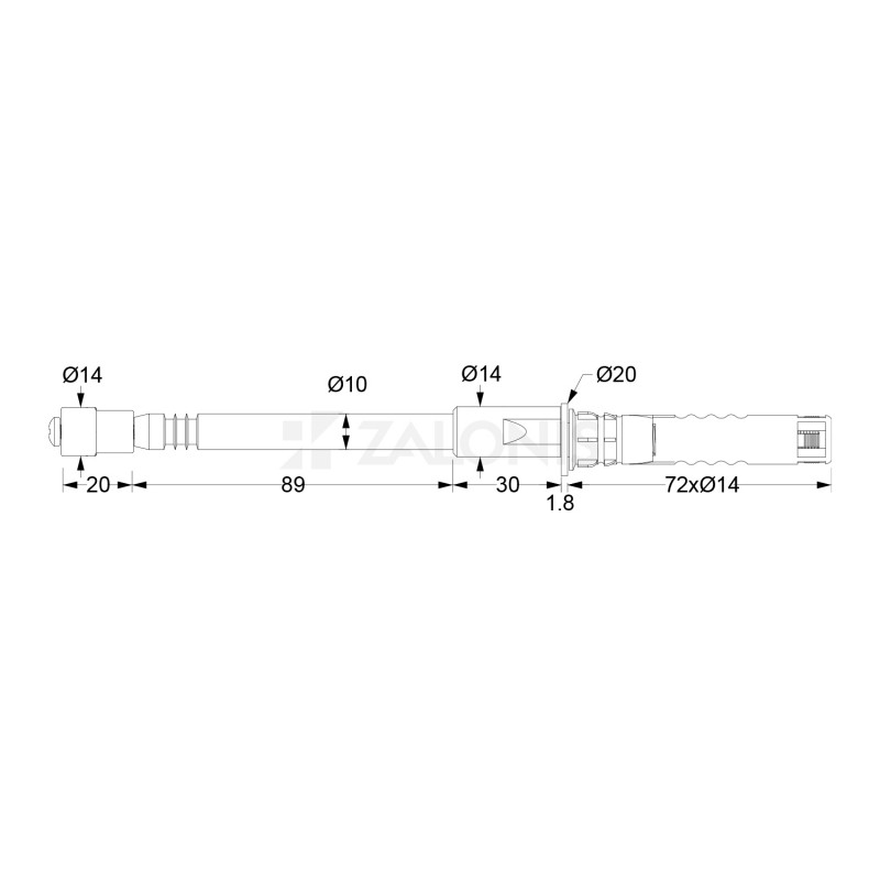 FLOATING SHELF BRACKET WITH UPAT D.14x145 \ ADJUSTABLE