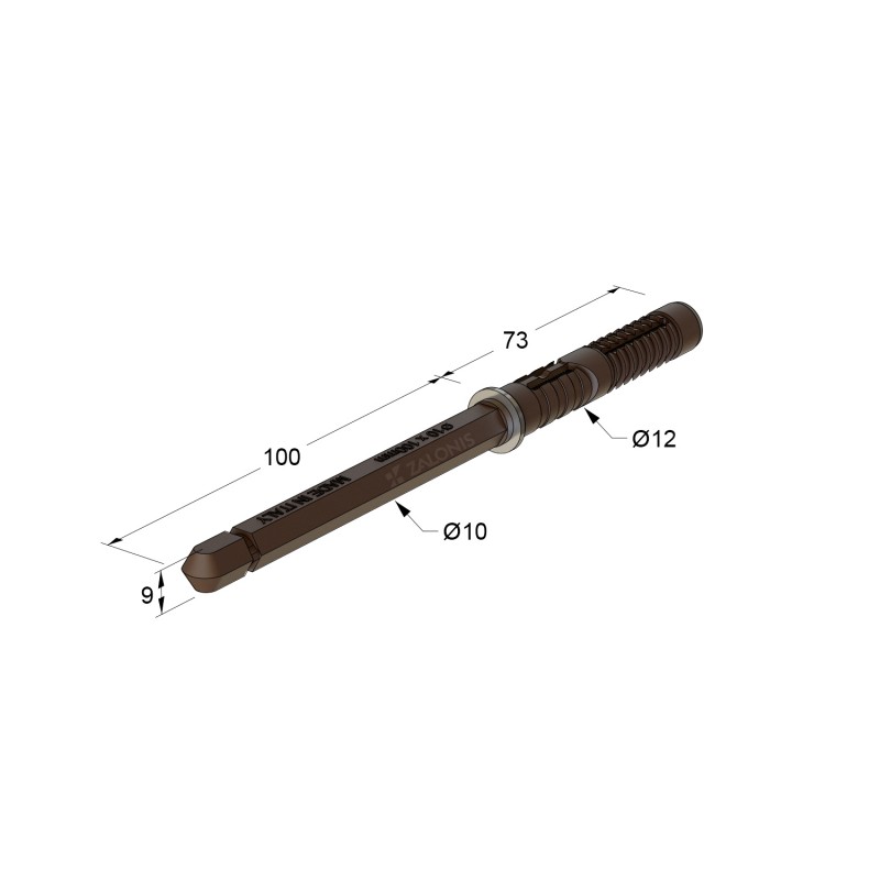 FLOATING PLASTICIZED SHELF BRACKET / 10x100